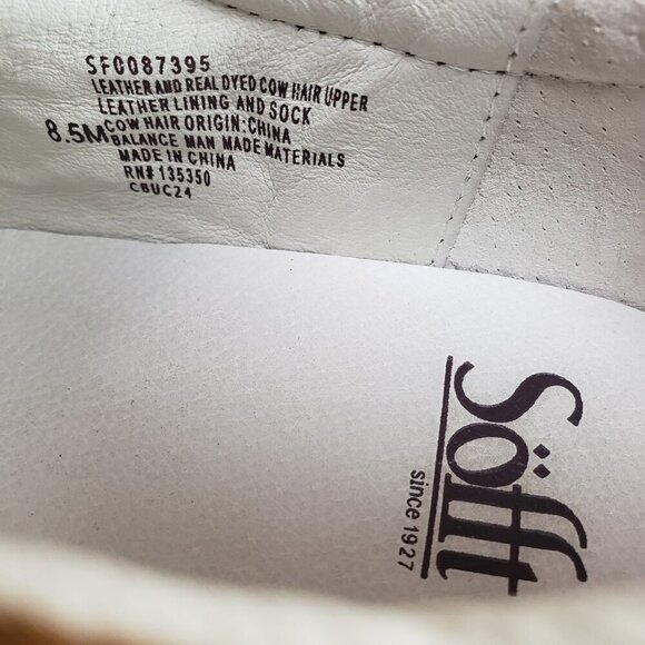 Sofft Fianna Animal Print Leather Sneaker Womens 8.5 White Lace Up Casual Shoe - Picture 10 of 10